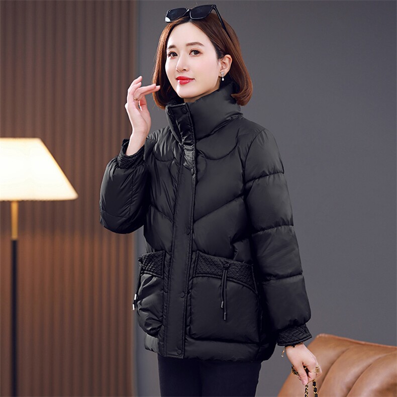 2023年秋冬新款90白鸭绒羽绒服外套女中长款立领羽绒服外套,女装羽绒服,雪樱依海