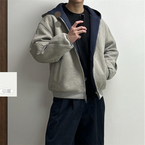 抖音得物高品质二开 26春装美式重磅宽松结构双面连帽卫衣外套W68图片