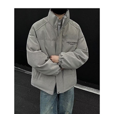 春秋新款女防风防水网衬外套男雾面PU皮充棉面包服，女装短外套，星座506A