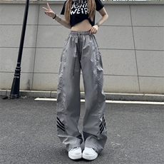 B2293-P58美式复古设计感高街休闲裤子新款拼接宽松直筒长裤，男装休闲裤，星座1608