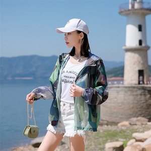 新款防晒衣女夏装中长款宽松韩版风衣防紫外电动车连帽遮阳服外穿图片