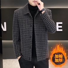 冬季新款男士商务休闲简约百搭加厚毛呢大衣短款夹克外套7929P135，男装夹克，电商B226-2（原B217-2）