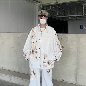 新款24美式潮流火焰蕾丝长袖夹克长裤套装 J3358图片