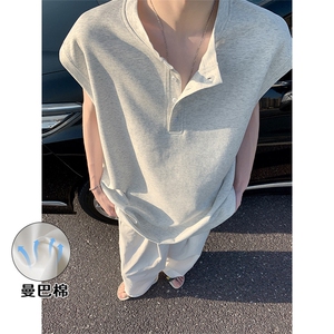 2026夏季亨利领曼巴棉大码重磅无袖背心男T5378特P25建议零售价58图片