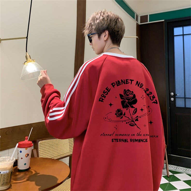 美式三杠条纹复圆领卫衣秋冬男女宽松长袖SW2456-P45控6850棉,男装卫衣,电商B370