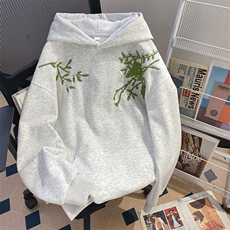 万针刺绣结构设计重磅秋冬全棉高品质美式高街连帽卫衣外套Y7693，女装短外套，电商A486-1