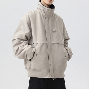 加绒外套男款2025冬季新款加厚保暖工装防风夹克立领JR2151-P110图片