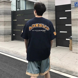 万针全刺绣工艺抖音得物高品质260克重磅纯棉双纱美式高街短袖T恤图片