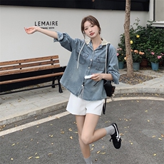 正品女装官方夏2025春季新款休闲百搭上衣复古可脱卸帽女士牛,女装短外套,豆豆家,浙宝-网红风 正品女装官方夏2025春季新款休闲百搭上衣复古可脱卸帽女士牛,女装短外套,豆豆家,浙宝-网红风
