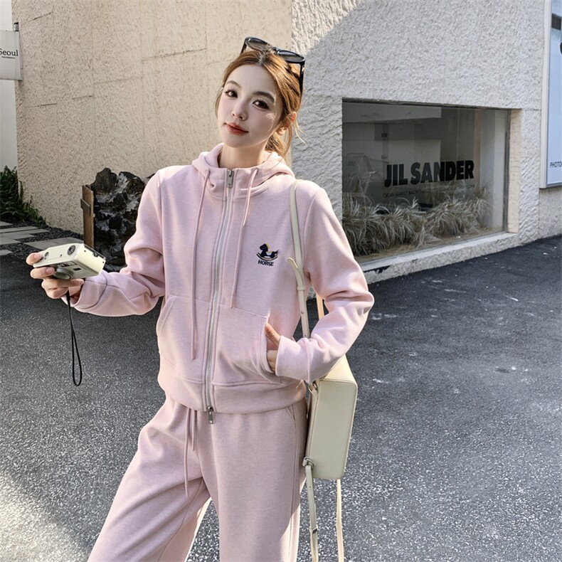 2026春款xian货小马粉色卫衣套装2C090-9057-P195-K298,女装套装/套裙,2C090
