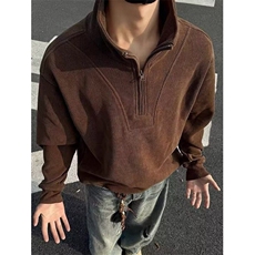 秋季灯芯绒复古拉链立领卫衣男士长袖上衣宽松休闲外套W819，女装短外套，星座1116A（原606A-3）