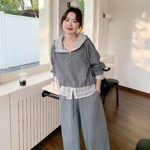 现货！蕾丝拼接卫衣套装2C203-6309-P190-K308图片