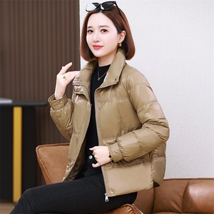 新款2023年立领专机走线新g标90白鸭绒短款羽绒服图片