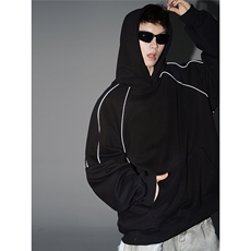 可二开反光条大码M-5XL卫衣男面料:50%棉50%涤纶WY78123特P53控88，男装卫衣，星座227-7