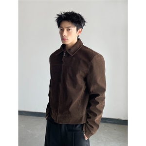 S296-P65 简约新款时尚百搭原宿流行潮流高质量鹿皮绒双层夹克图片
