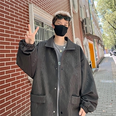 PY239/P90秋装新款痞帅外套男休闲皮衣男皮夹克复古宽松大码百搭，男装夹克，电商基地A050