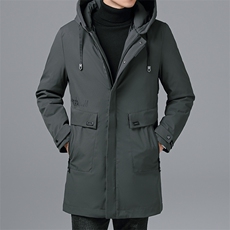 中年爸爸羽绒服加厚保暖冬装2030冬季新款中老年男装休闲连帽外套，男装羽绒服，电商B212（原钱塘6029）