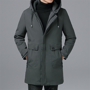 中年爸爸羽绒服加厚保暖冬装2030冬季新款中老年男装休闲连帽外套图片