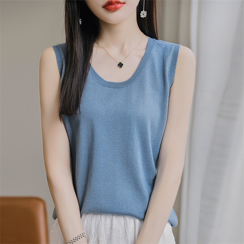 夏季冰丝白色小吊带背心女宽松遮副乳外穿坎肩无袖西服内搭上衣,女装背心吊带,朝思羊绒