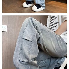 K30-P40男牛仔裤男春秋新款裤子男生宽松直筒水洗休闲长裤，男装牛仔裤，电商B323A