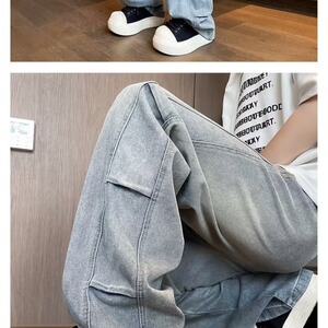 K30-P40 男牛仔裤男春秋新款裤子男生宽松直筒水洗休闲长裤图片