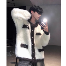 美式复古超保暖加厚水貂毛毛衣男士加棉秋冬季针织开衫小香风外套，男装针织衫/毛衣，星座1210-1