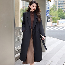 风衣女正肩显瘦收腰2025春今年流行中长款外套高级感大衣简单大气，女装风衣，时尚俏佳人