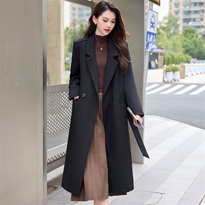 风衣女正肩显瘦收腰2025春今年流行中长款外套高级感大衣简单大气图片