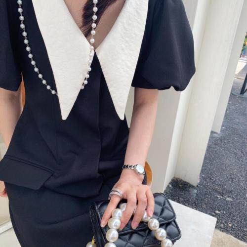 尖领连衣裙，女装连衣裙，HE