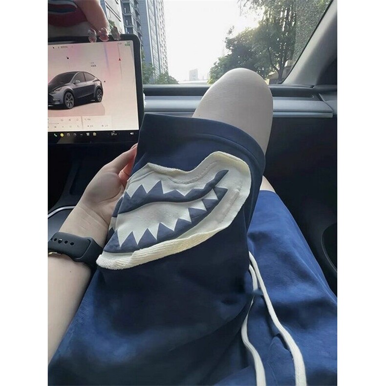 鲨鱼嘴贴布运动短裤男夏季重磅国潮复古中裤户外过膝篮球五分裤子，男装牛仔裤，星座1116A（原606A-3）