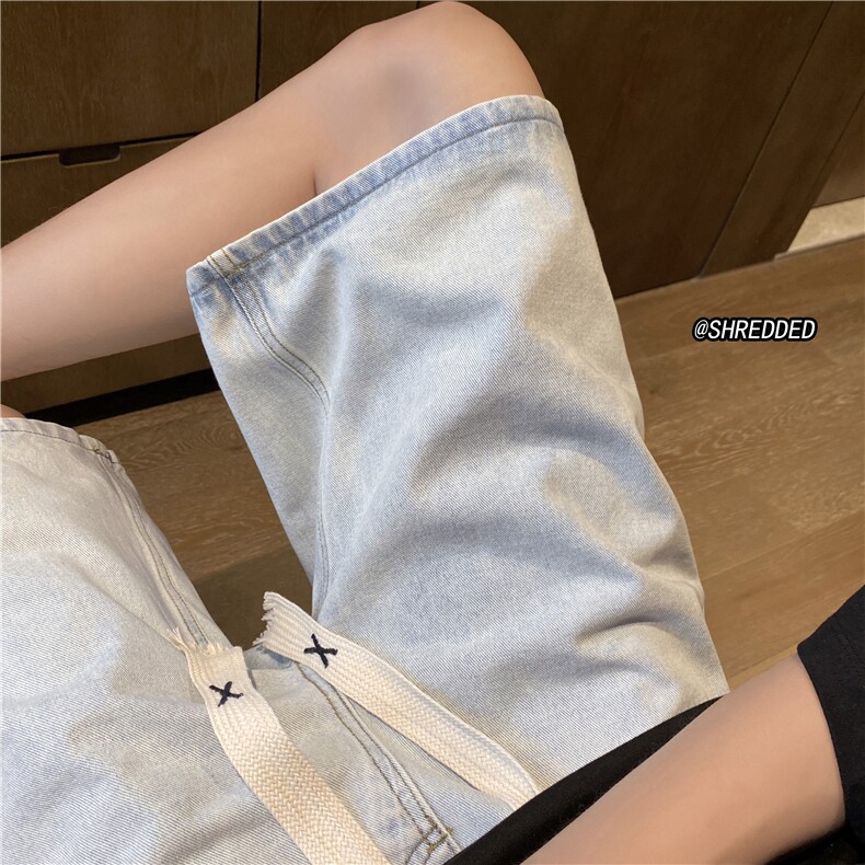 抖音品质宽松牛仔短裤四色泥巴黄休闲五分裤B315-K23210-P45控55,男装牛仔裤,电商B315