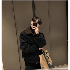 新款秋冬季韩版时尚高级感翻领夹克宽松棉服加绒外套JX9135，男装夹克，星座1116A（原606A-3）