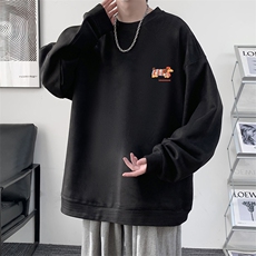 麂皮绒卫衣男大码重磅长袖t恤男JW81438-P35加绒款P45，男装T恤，电商A040