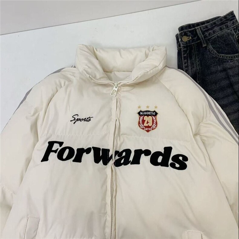 冬季立领刺绣条纹棉衣外套男女加厚宽松保暖面包服外套TT8090P95,男装棉衣,星座1013-5