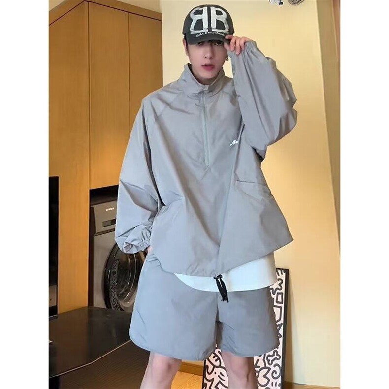 W9834-P45 网图现货 美式户外防晒衣夏宽松速干防嗮服冲锋衣套装图片