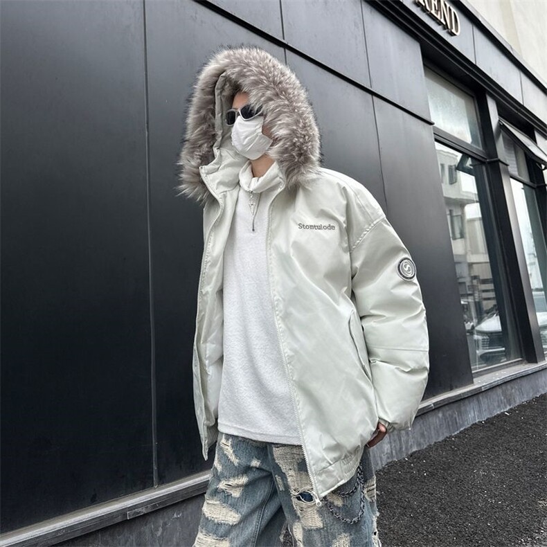潮牌毛领派克服男女冬季宽松保暖棉衣加厚休闲棉服外套MY560,男装棉衣,星座1116A-1（原606A）
