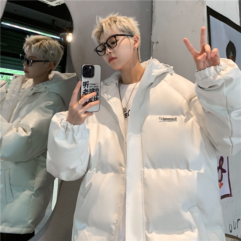 港风连帽鳄鱼纹金属装饰设计大码潮流休闲棉衣男MY77744P128控168，男装棉衣，星座227-7