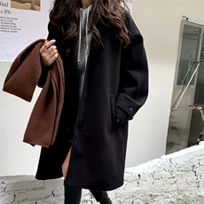 秋冬中长款呢大衣厚外套fy9116p125控158，女装毛呢外套，电商A138B