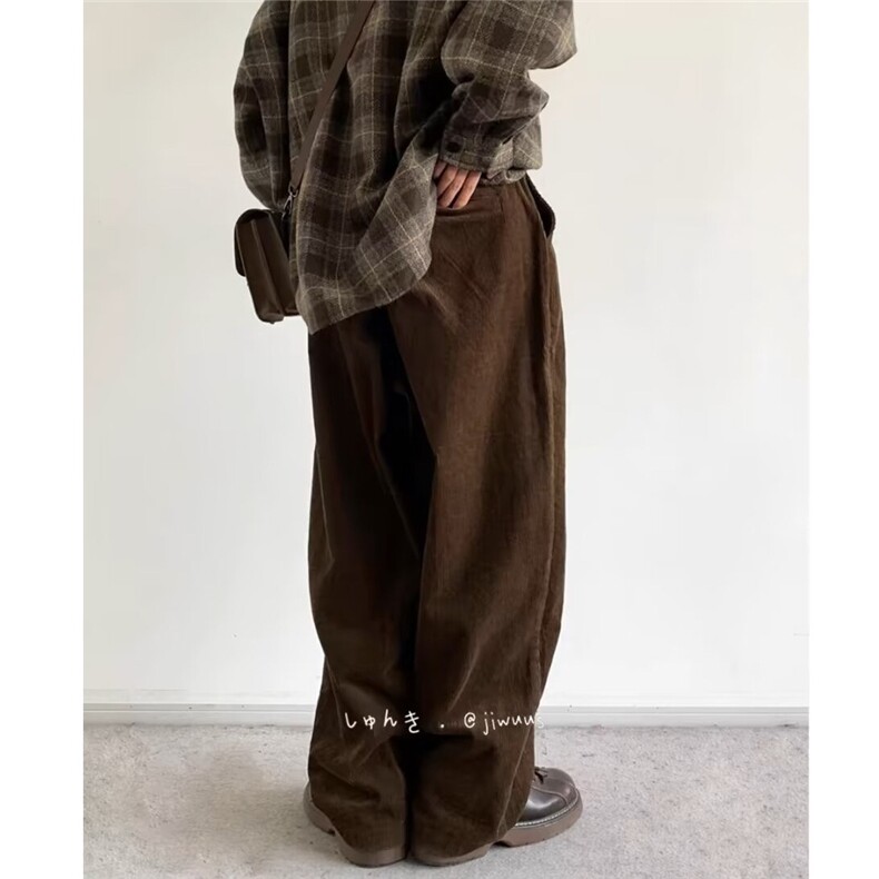 日系复古灯芯绒休闲裤男女中性宽松阔腿工装长裤513ACK2683P43,男装工装外套,星座513A