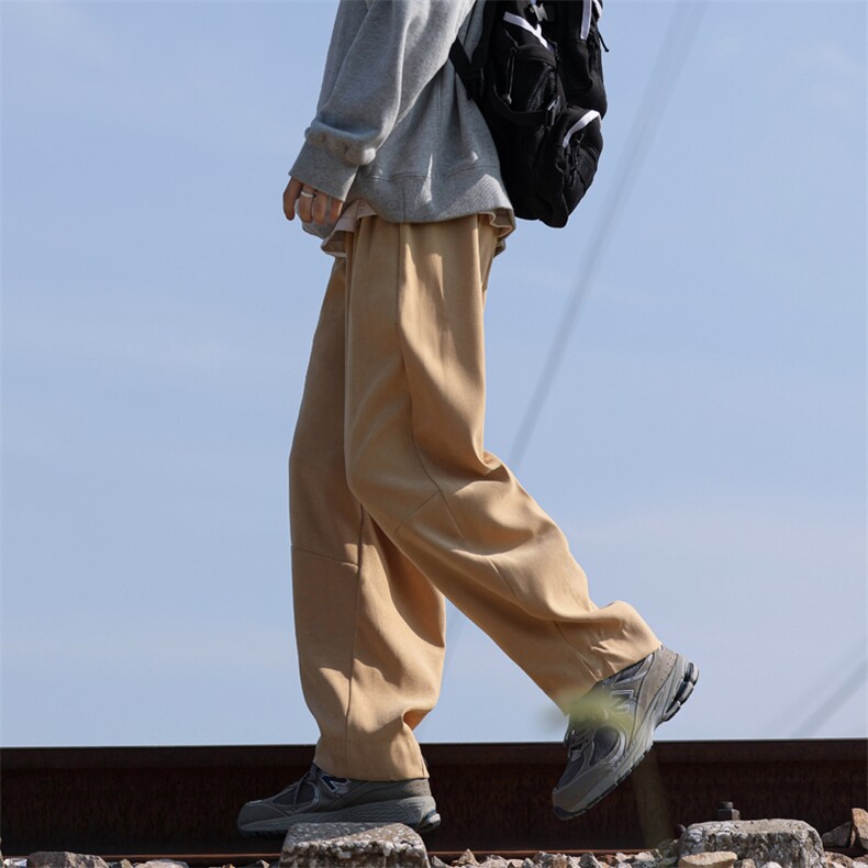 现货2026春装宽松弯刀裤直筒阔腿裤长裤K2633-特P23,男装休闲裤,星座1212