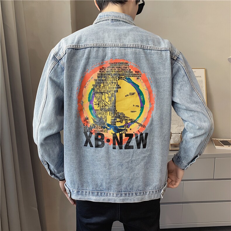 JK821-p90-限价138现货店主风牛仔夹克肥仔量足破洞印花大码,男装夹克,星座103A