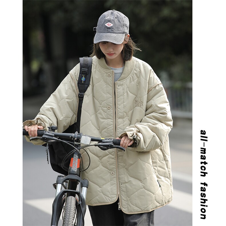 冬新美式美拉德风重工刺绣棒球服中性风棉服宽松保暖棉衣,男装棉衣,电商A001