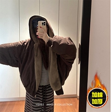 两面穿现货重磅短款座山雕棉衣男女双面穿毛毛绒棉服加厚外套，男装棉衣，电商A443