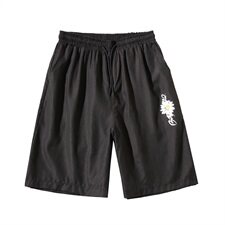 小邹菊夏季五分裤中裤印花男女宽松运动裤休闲短裤K181/P20，男装休闲裤，星座1506-1