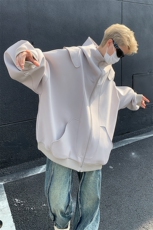 男装简约卫衣24春新款空气层分割连帽开衫外套XZ514-2-20241-P98，女装短外套，星座514-2(原B239)