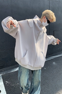 男装简约卫衣24春新款空气层分割连帽开衫外套 XZ514-2-20241-P98图片