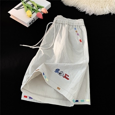 万针刺绣设计冰丝短裤男女夏2025新款中裤815A-DK24-P40控68，男装牛仔裤，星座815A