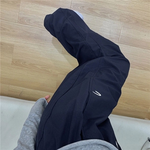 美式高街加绒工装裤男女情侣秋冬2024新款高腰阔腿休闲运动裤图片