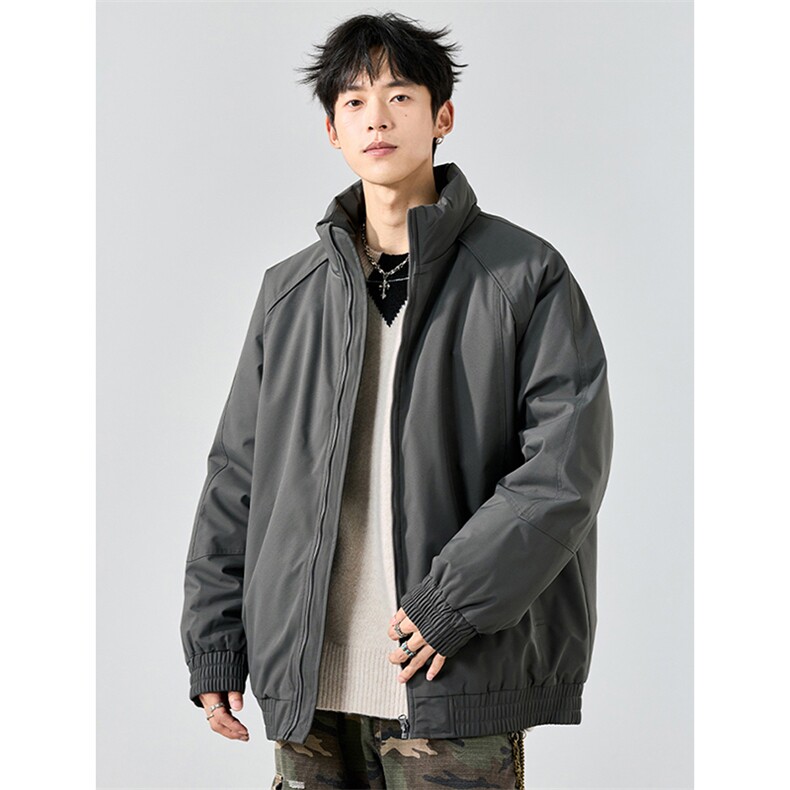 现货美式高街休闲棉衣夹克三防立领纯色户外工装加厚棉服外套,男装夹克,电商A486