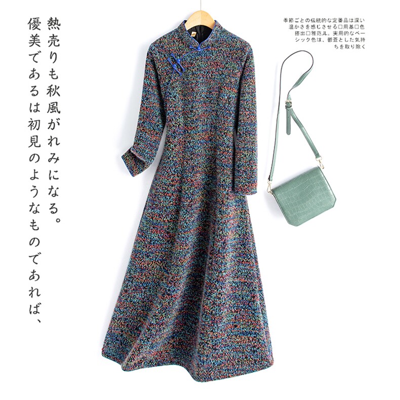 水衣源8108款冬季加厚弹力绒打底旗袍裙,女装汉服/婚纱/旗袍/礼服,水衣源